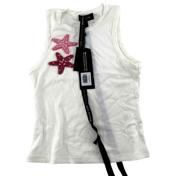 White Fox Sirena Rib Tank White Size M - Picture 5 of 8